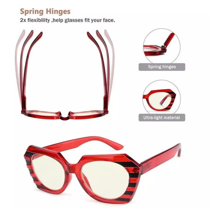 4 Pack Stylish Polygon Progressive Multifocus Readers M2135
