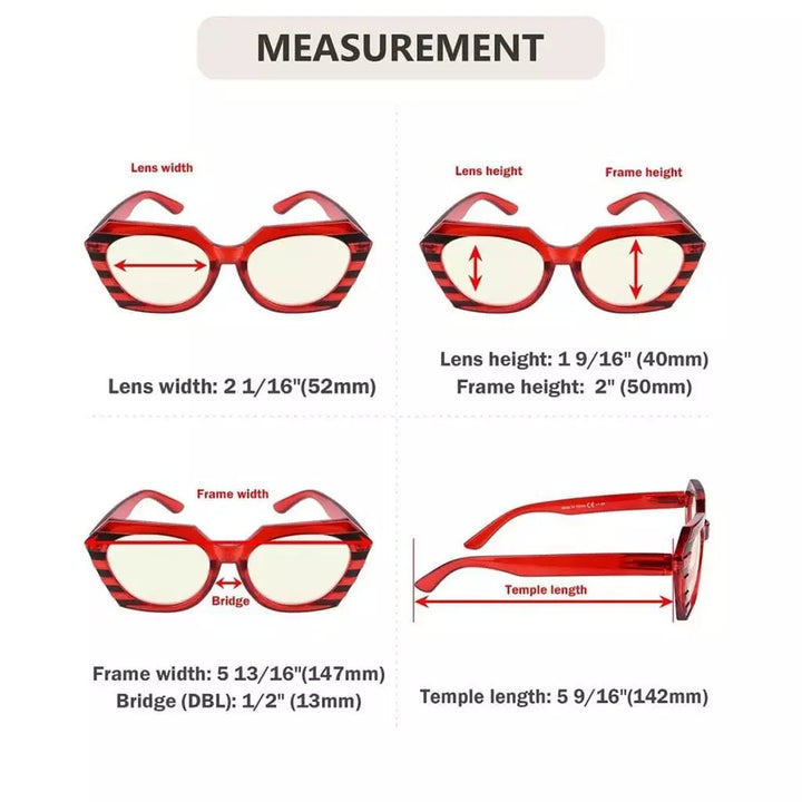 4 Pack Stylish Polygon Progressive Multifocus Readers M2135