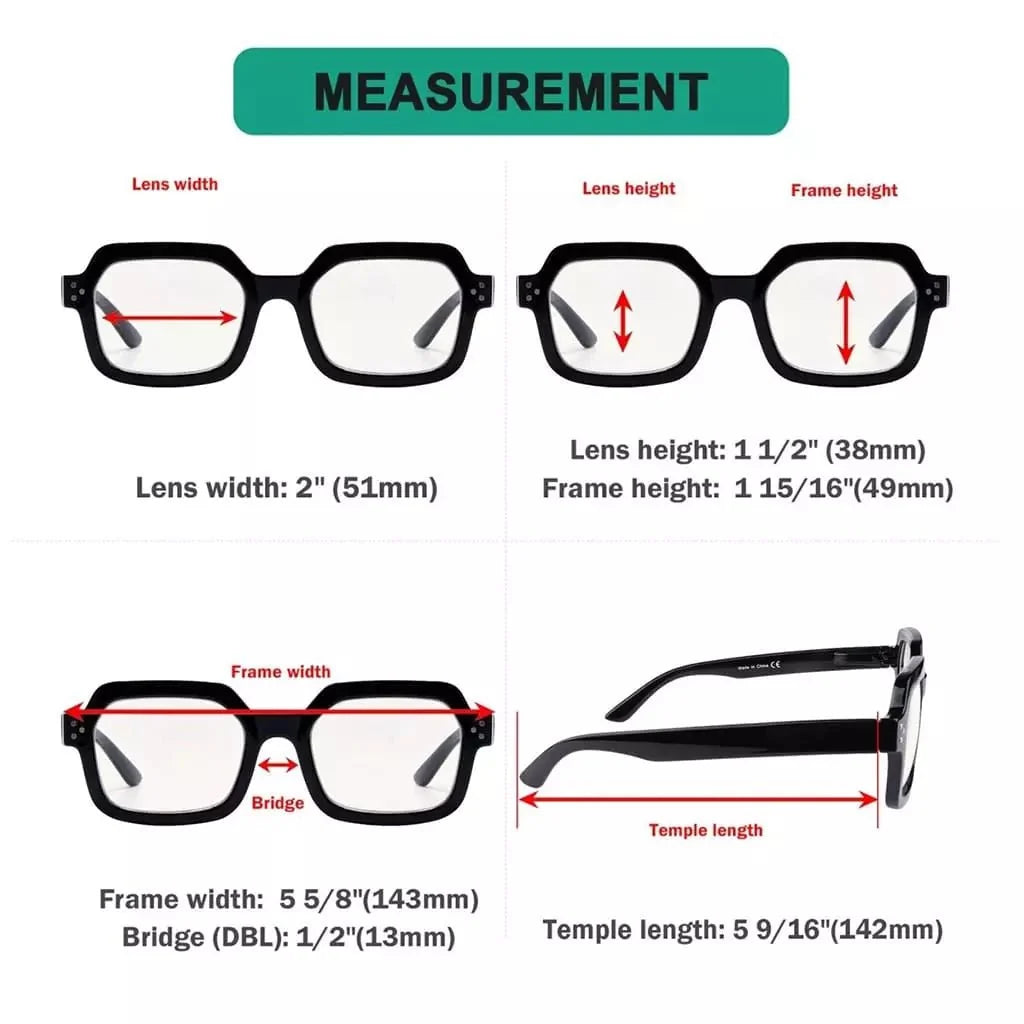 4 Pack Stylish Progressive Multifocus Reading Glasses M2130