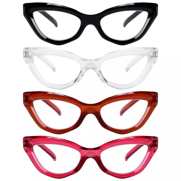 4 Pack Stylish Readers Cat-eye Frame Reading Glasses R2033
