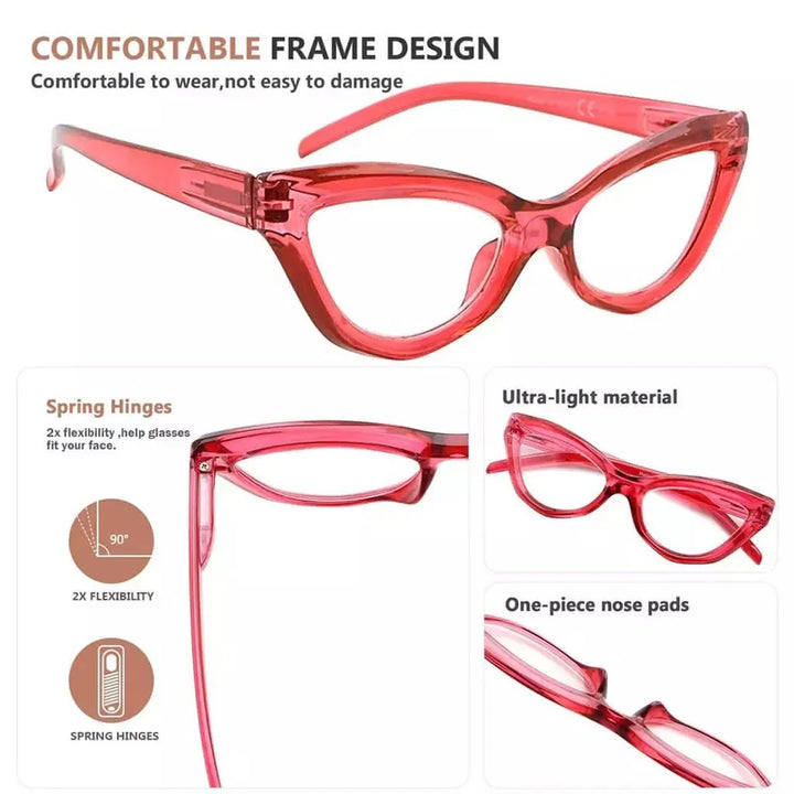 4 Pack Stylish Readers Cat-eye Frame Reading Glasses R2033