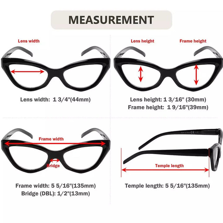 4 Pack Stylish Readers Cat-eye Frame Reading Glasses R2033