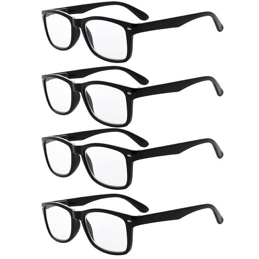 4 Pack Stylish Rectangle Vintage Reading Glasses R075