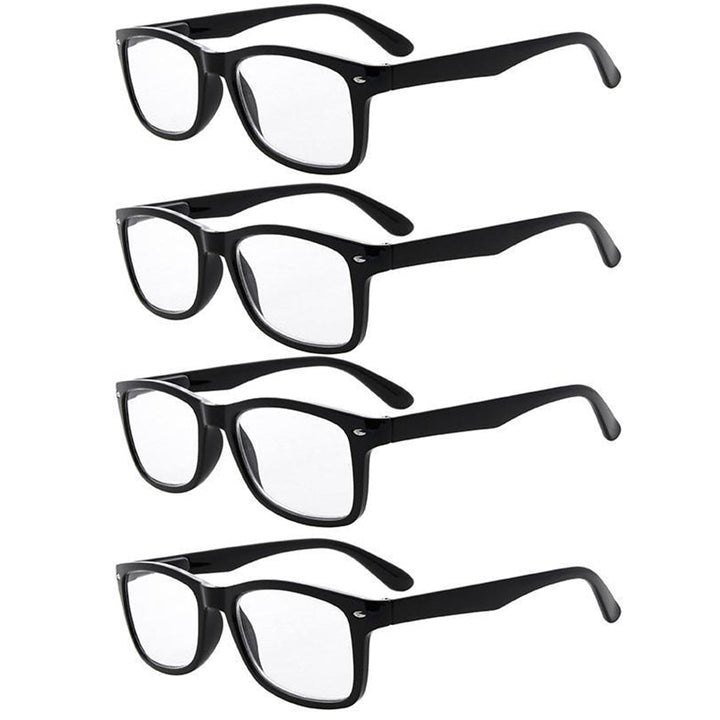 4 Pack Stylish Rectangle Vintage Reading Glasses R075