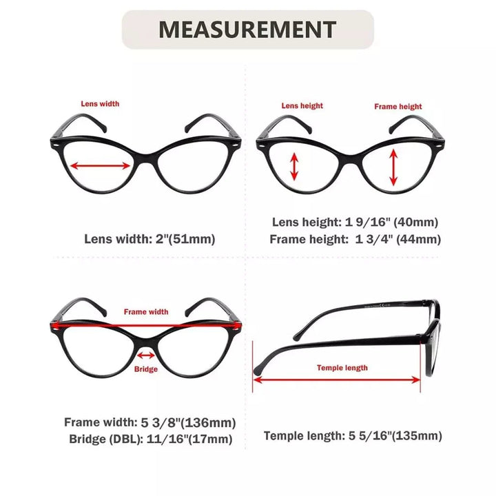 4 Pack Stylish Reading Glasses Cat-eye Readers R9112