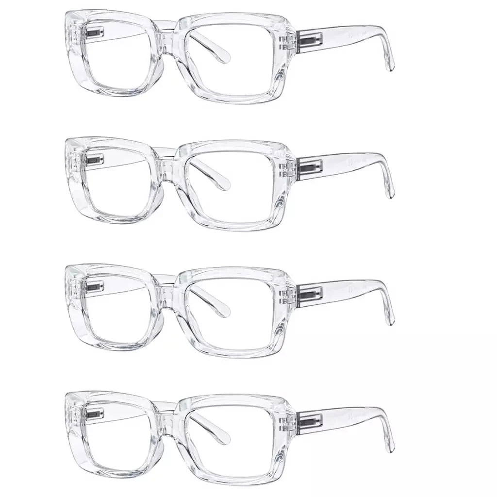 4 Pack Trendy Reading Glasses Thicker Frame Readers R9107