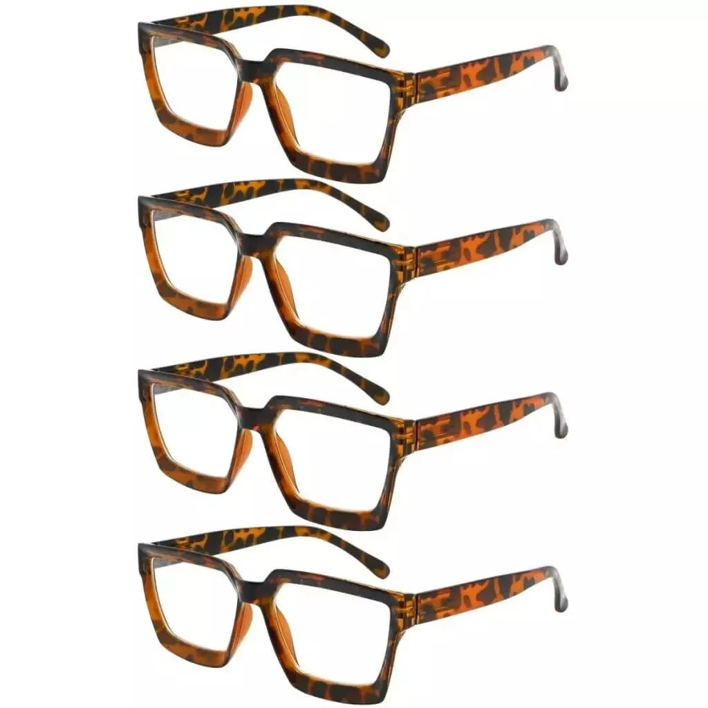 4 Pack Stylish Reading Glasses Thicker Frame Readers R2003
