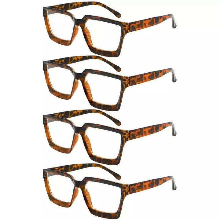 4 Pack Stylish Reading Glasses Thicker Frame Readers R2003