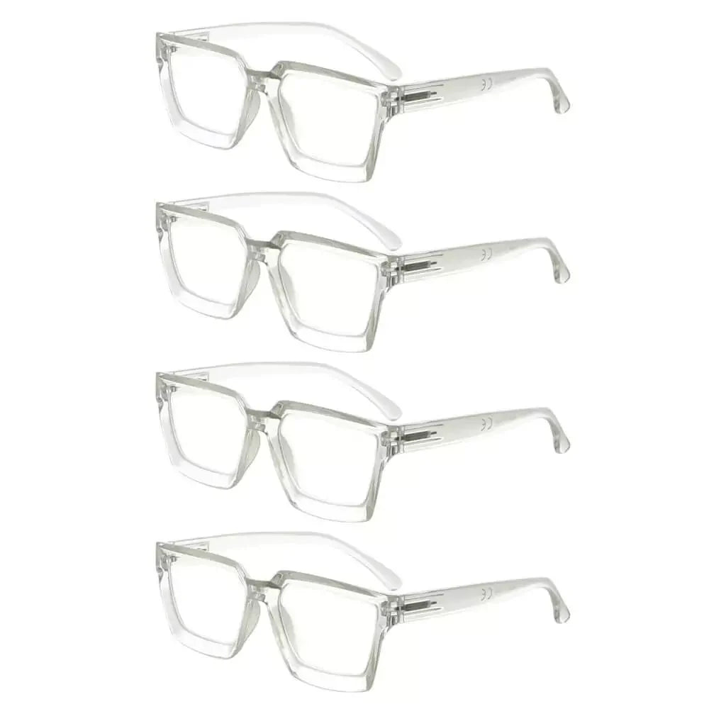4 Pack Stylish Reading Glasses Thicker Frame Readers R2003