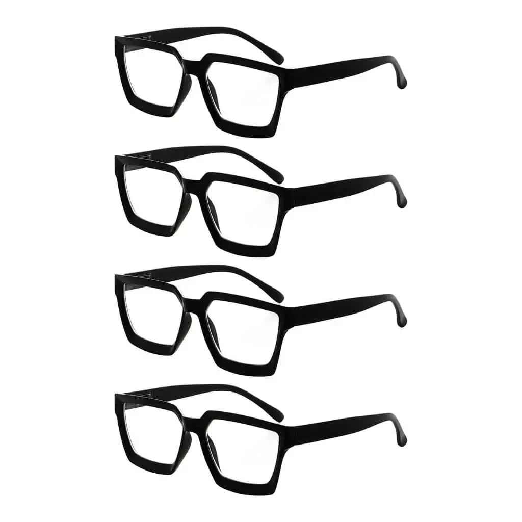 4 Pack Stylish Reading Glasses Thicker Frame Readers R2003