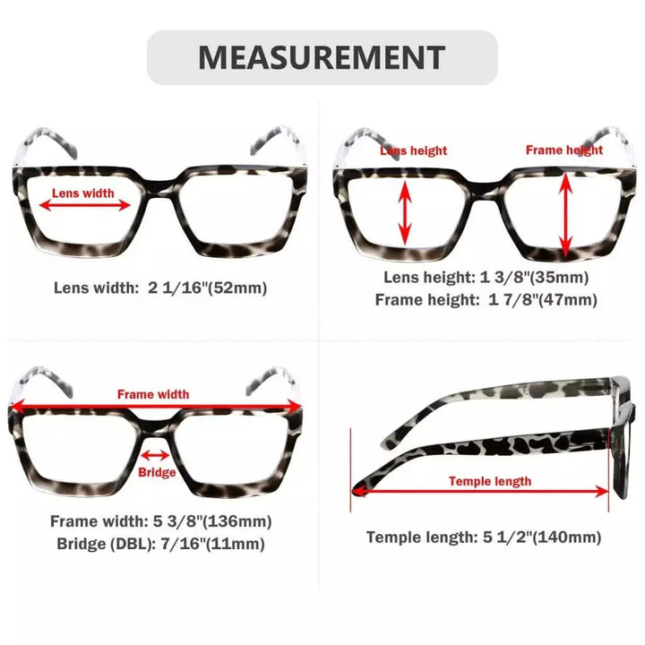 4 Pack Stylish Reading Glasses Thicker Frame Readers R2003