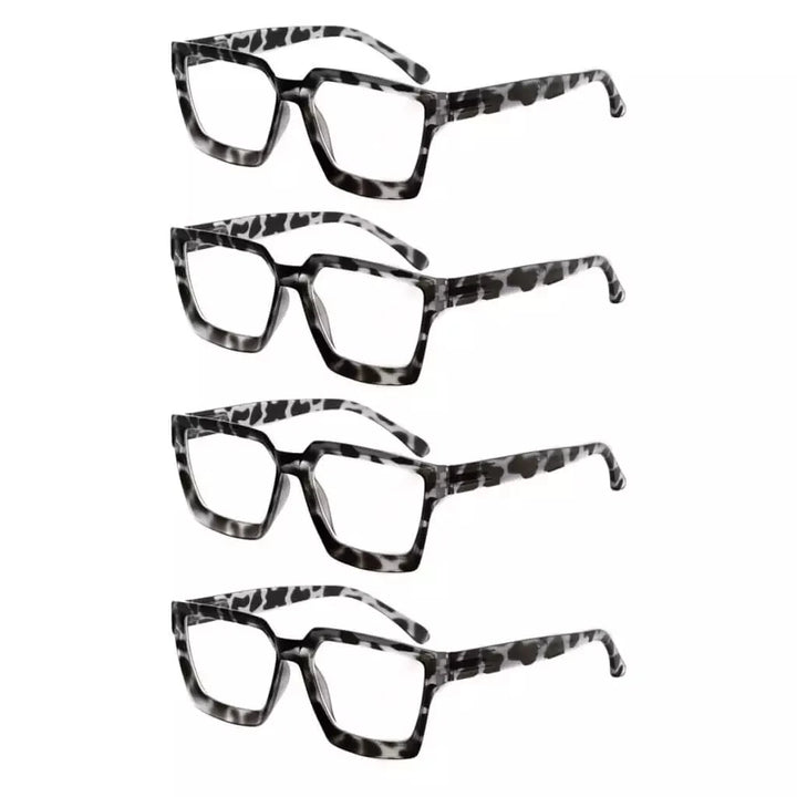 4 Pack Stylish Reading Glasses Thicker Frame Readers R2003