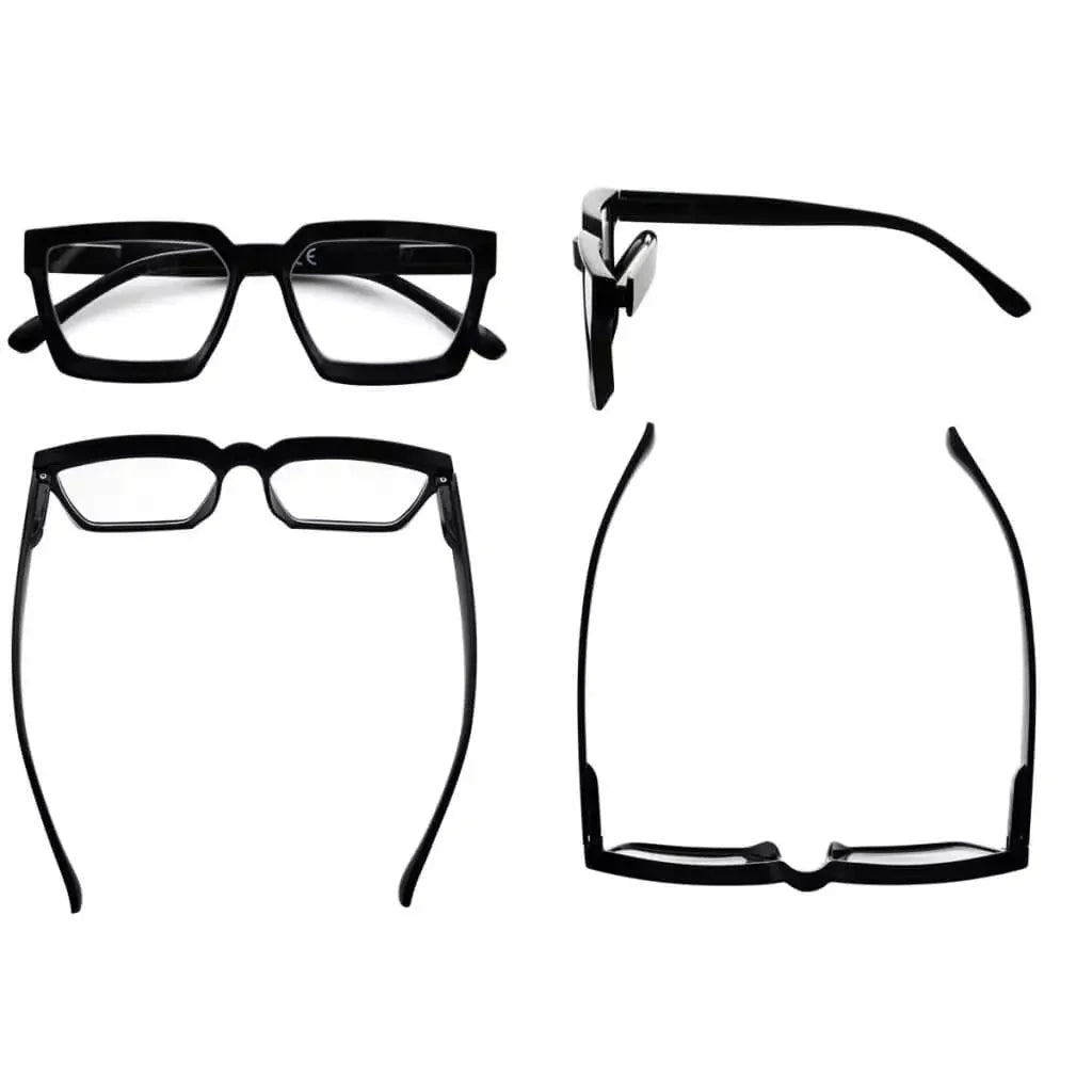 4 Pack Stylish Reading Glasses Thicker Frame Readers R2003