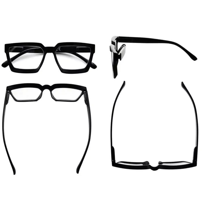 4 Pack Stylish Reading Glasses Thicker Frame Readers R2003
