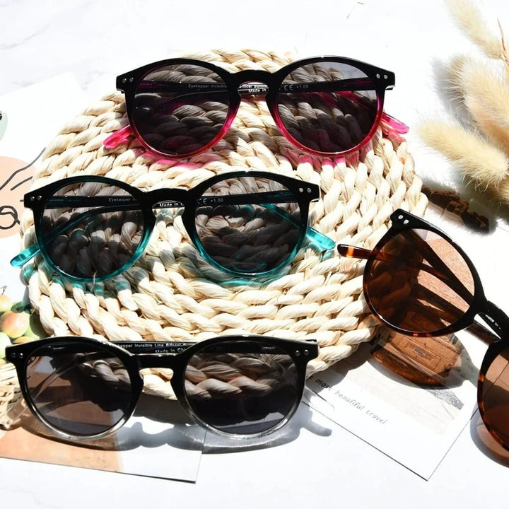 4 Pack Stylish Round Bifocal Reading Sunglasses S005