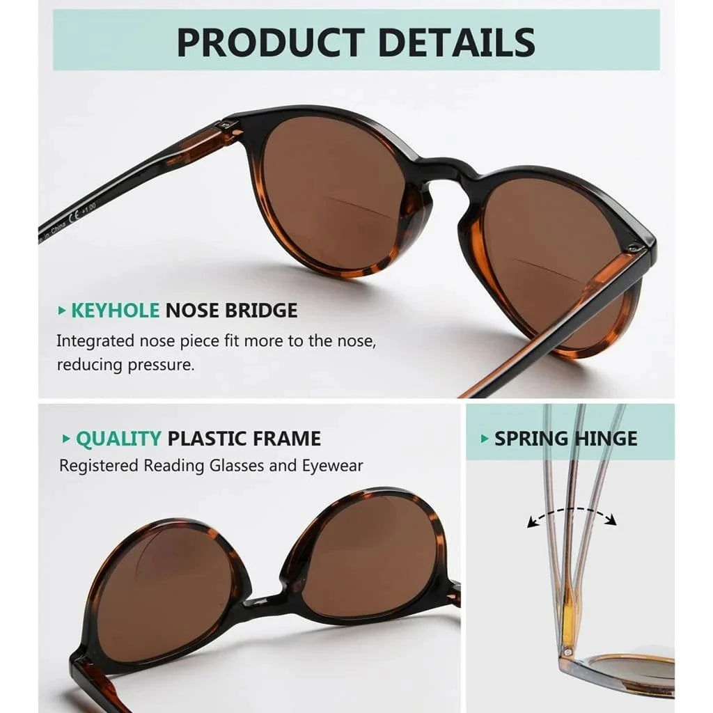 4 Pack Stylish Round Bifocal Reading Sunglasses S005
