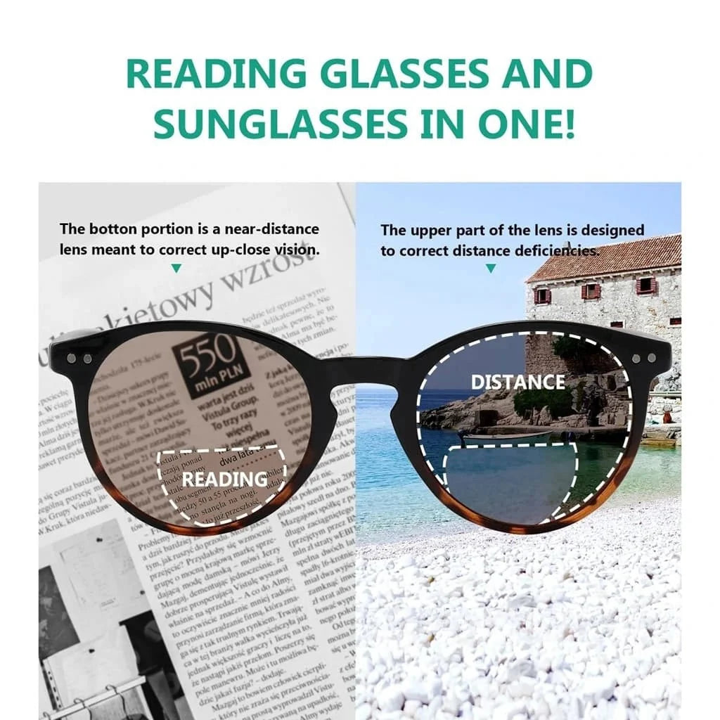 4 Pack Stylish Round Bifocal Reading Sunglasses S005