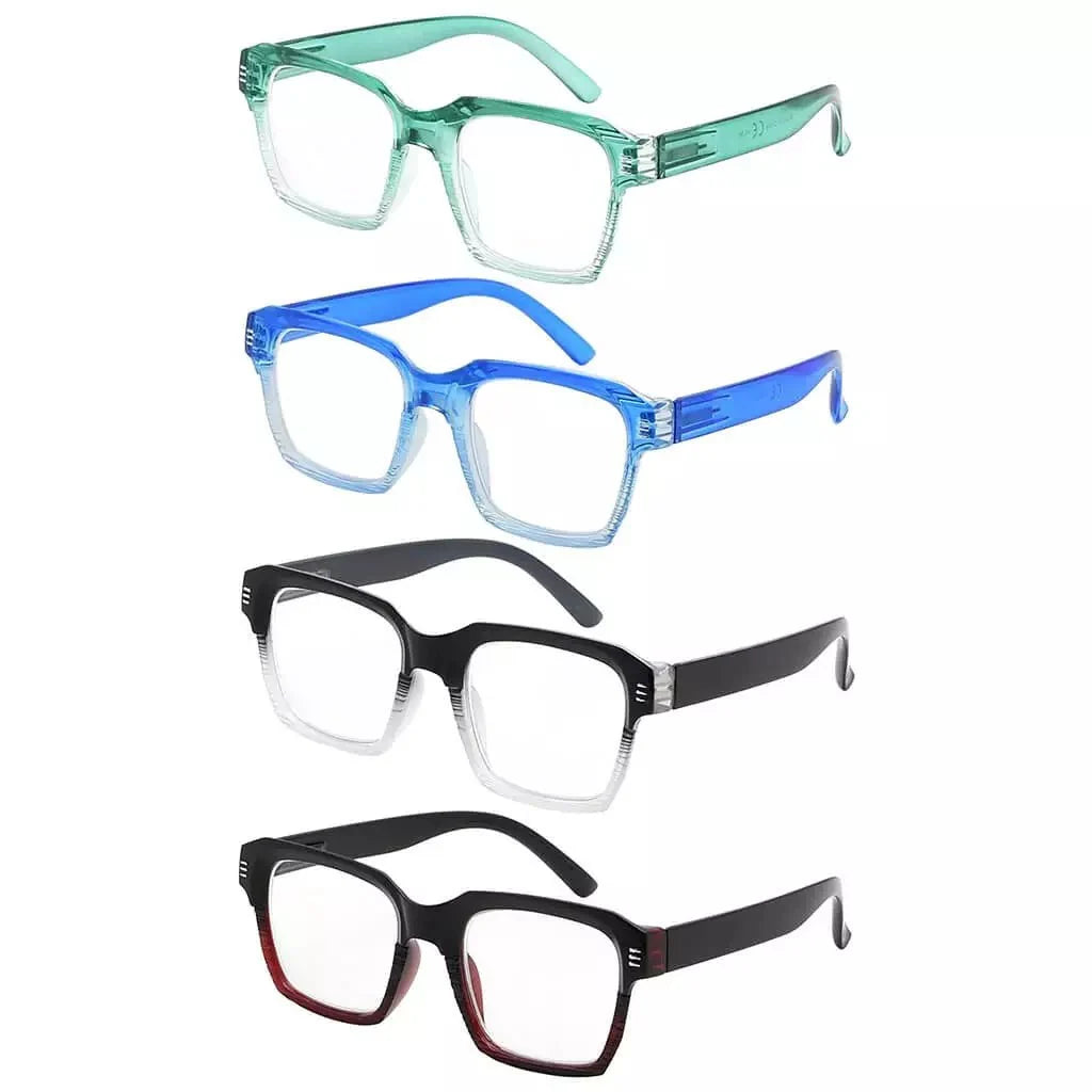 4 Pack Stylish Square Reading Glasses R2024
