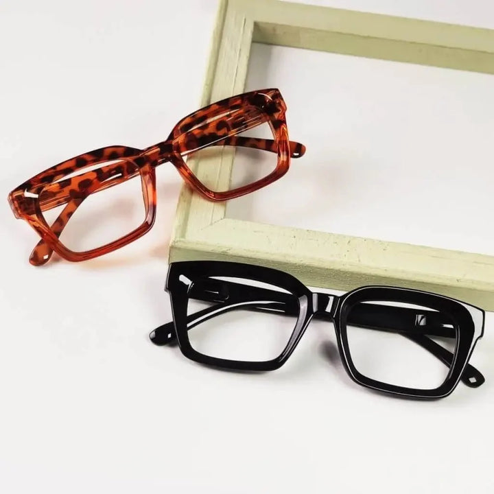 4 Pack Stylish Square Reading Glasses Thicker Frame Readers R9106-A