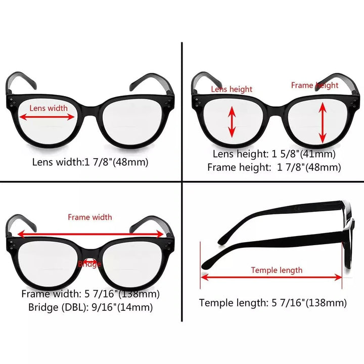 4 Pack Stylish Thicker Frame Bifocal Reading Glasses BR9110