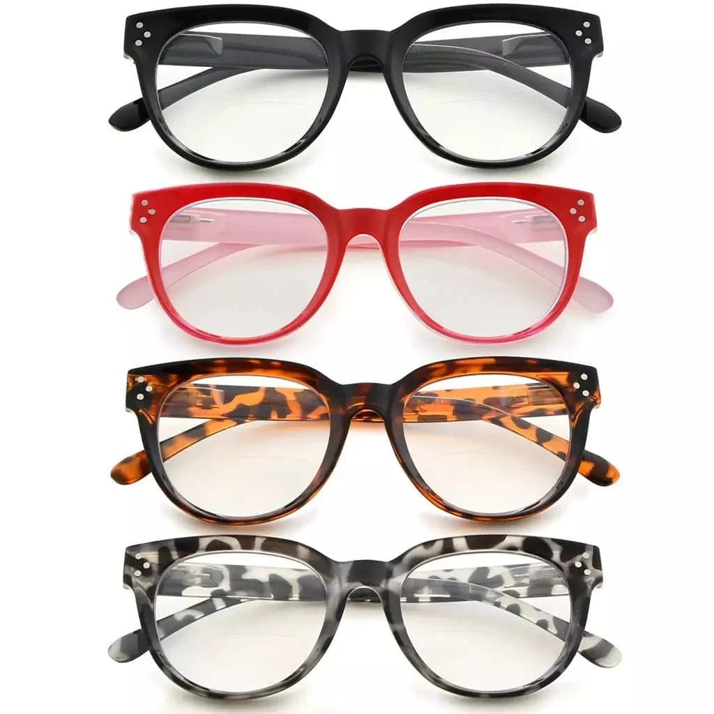 4 Pack Stylish Thicker Frame Bifocal Reading Glasses BR9110
