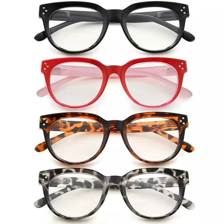 4 Pack Stylish Thicker Frame Bifocal Reading Glasses BR9110