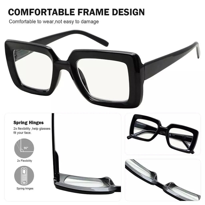 4 Pack Stylish Thicker Frame Multifocus Reading Glasses M2101
