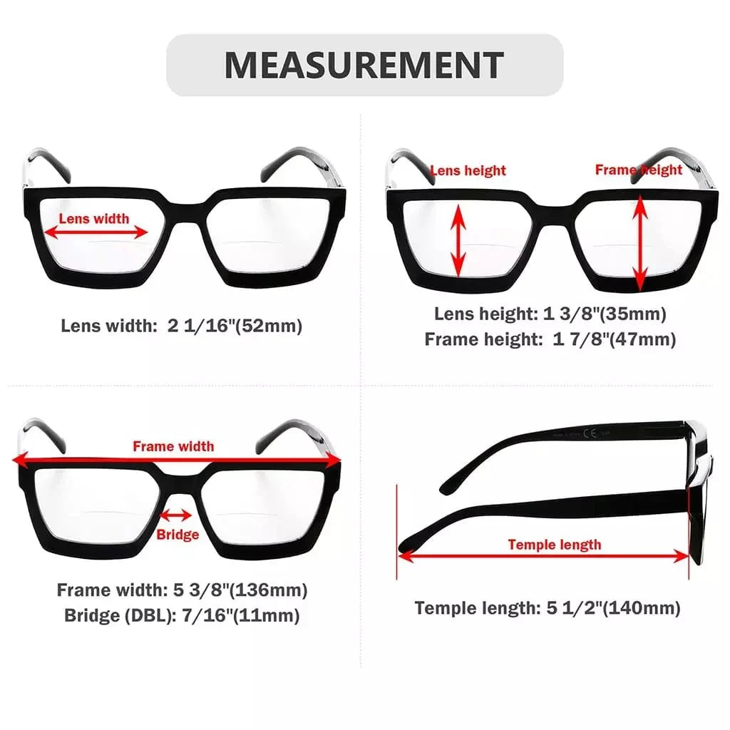 4 Pack Thicker Frame Bifocal Reading Glasses BR2003