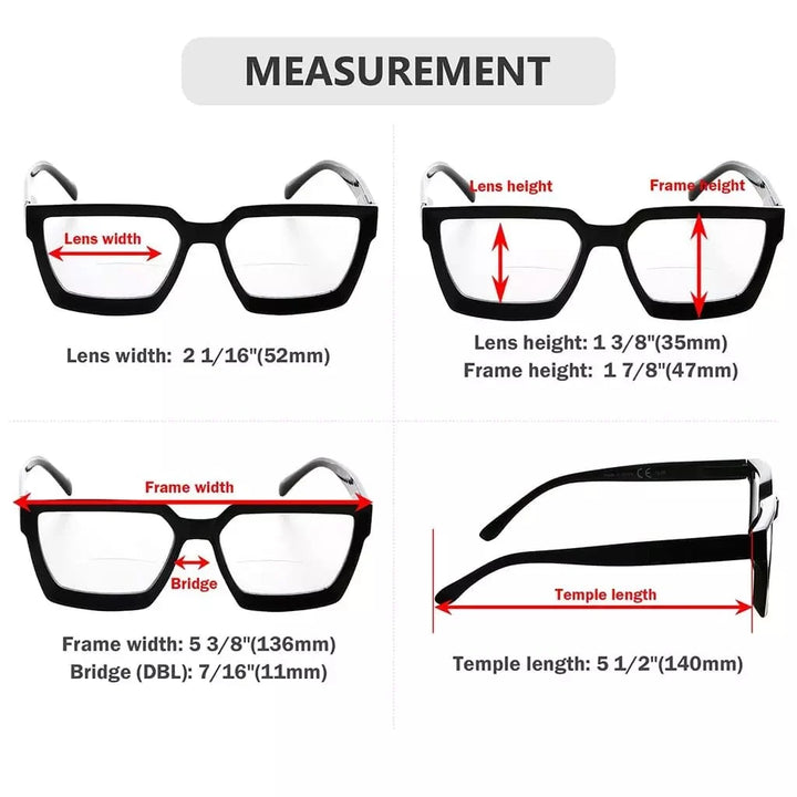 4 Pack Thicker Frame Bifocal Reading Glasses BR2003