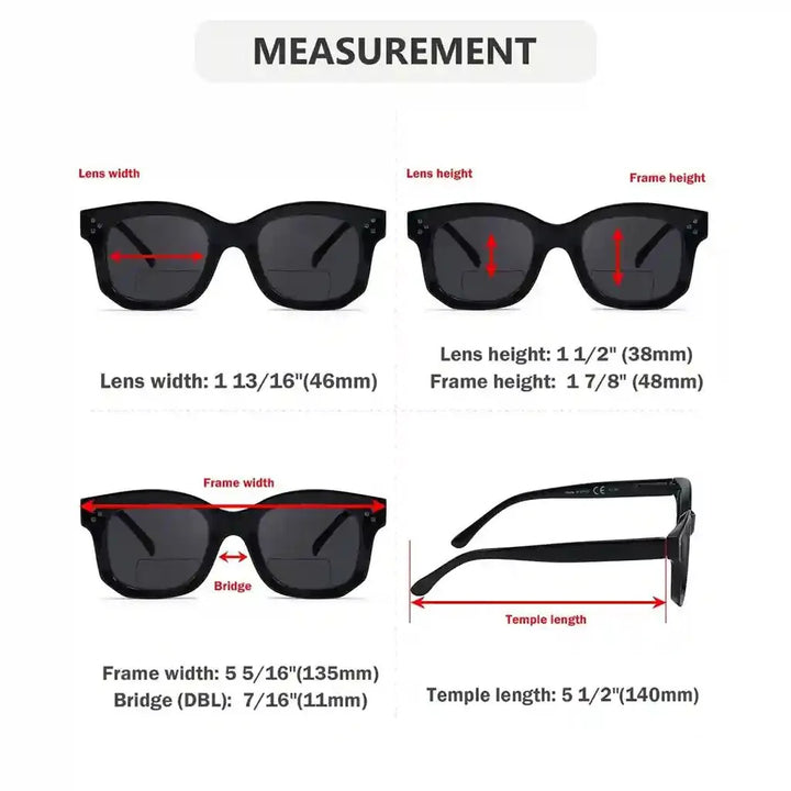 4 Pack Thicker Frame Bifocal Reading Sunglasses SBR2002