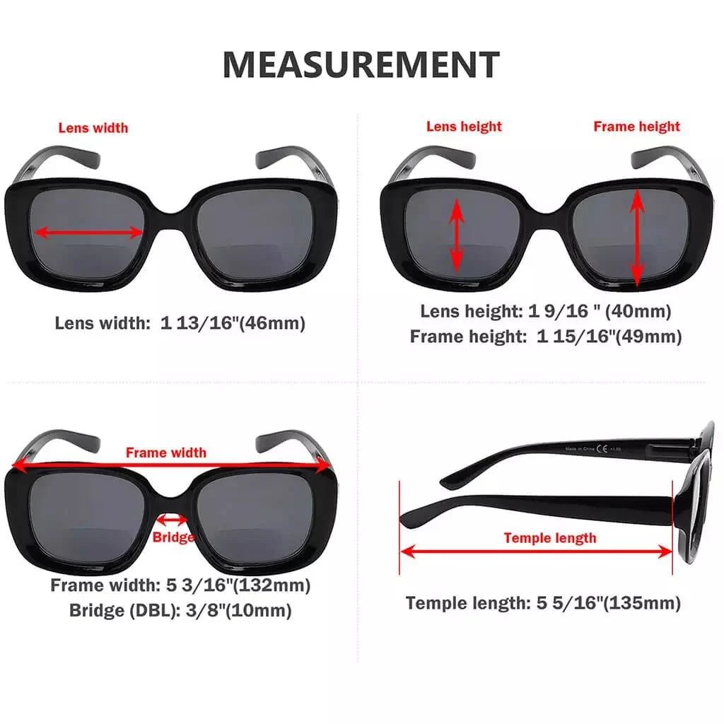 4 Pack Thicker Frame Bifocal Reading Sunglasses SBR2035