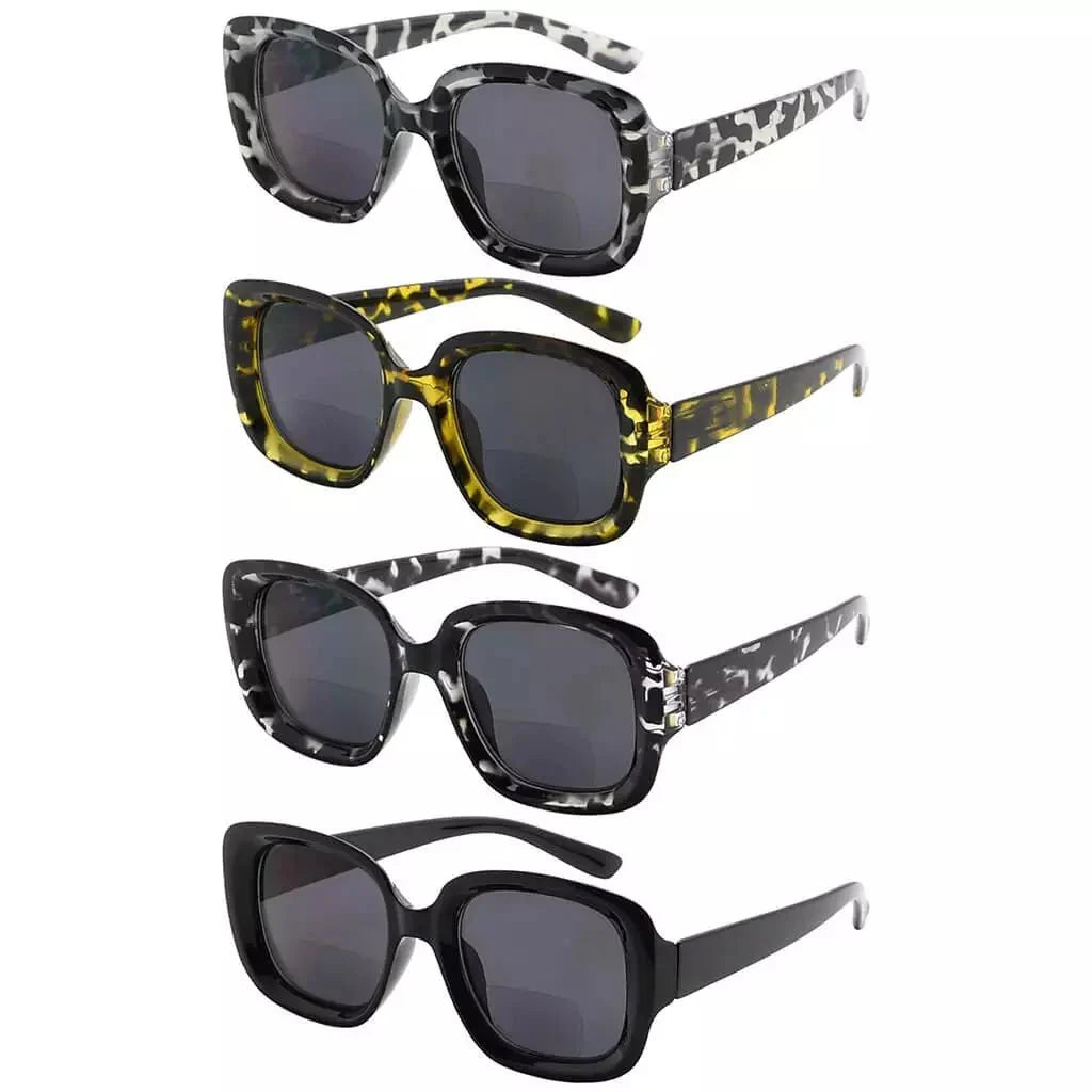 4 Pack Thicker Frame Bifocal Reading Sunglasses SBR2035