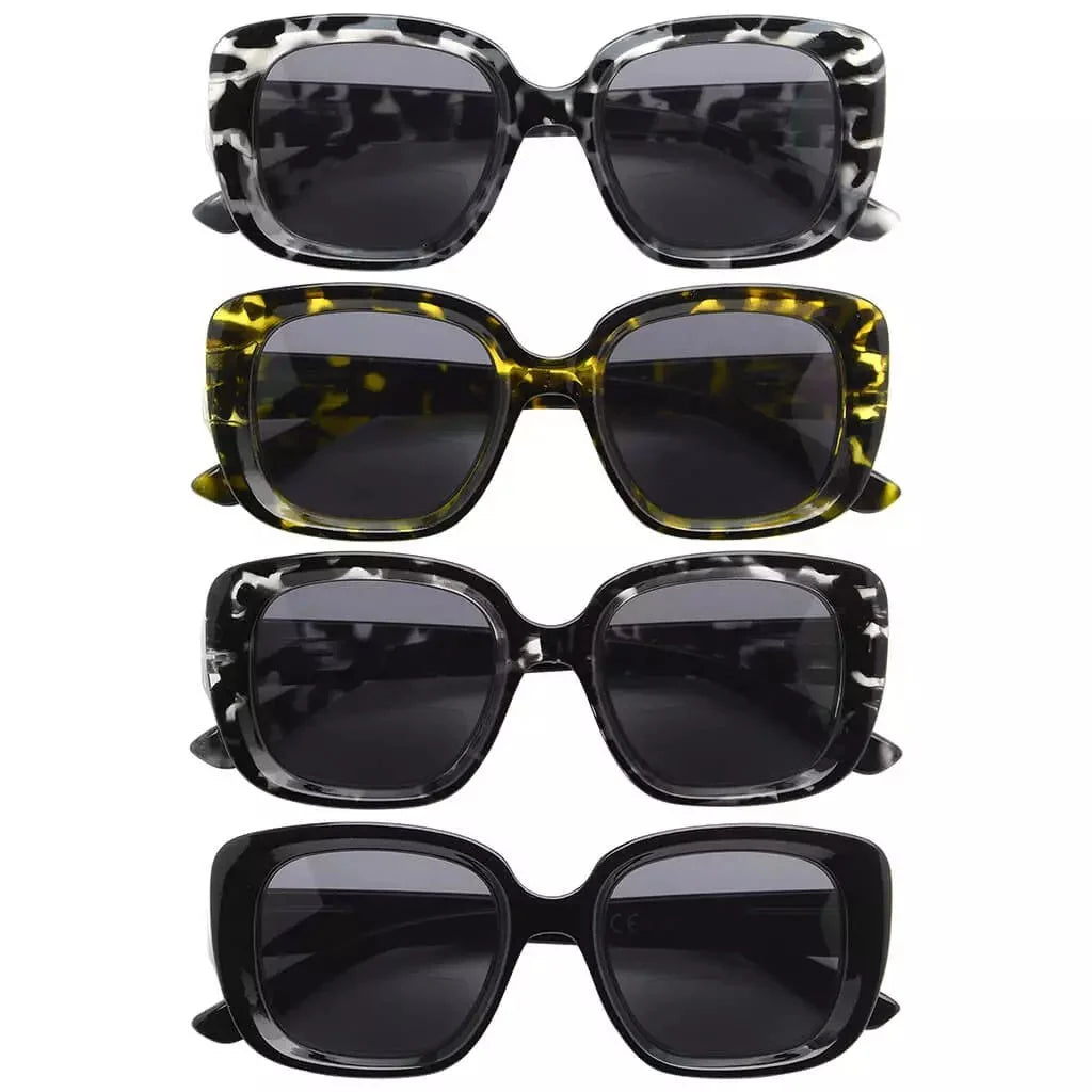 4 Pack Thicker Frame Bifocal Reading Sunglasses SBR2035