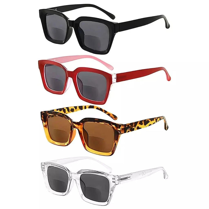 4 Pack Thicker Frame Bifocal Sunglasses Fashion Readers SBR9106