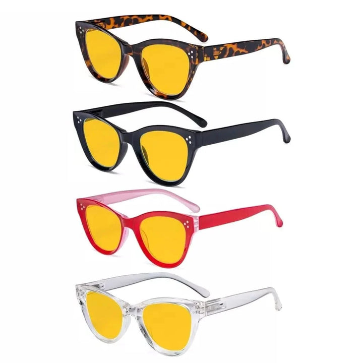 4 Pack Thicker Frame Blue Light Blocking Reading Glasses HP9108
