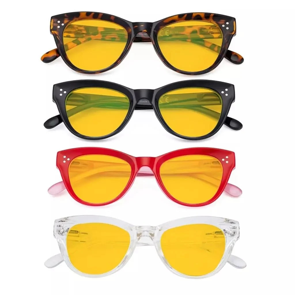 4 Pack Thicker Frame Blue Light Blocking Reading Glasses HP9108