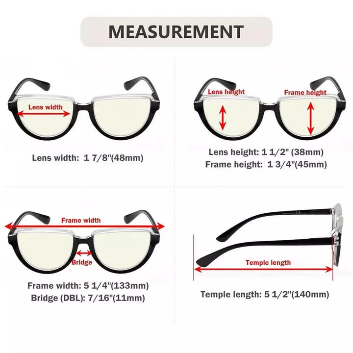4 Pack Thicker Frame Blue Light Filter Reading Glasses UV2006