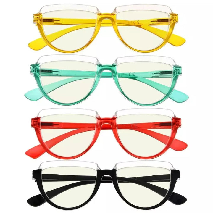 4 Pack Thicker Frame Blue Light Filter Reading Glasses UV2006