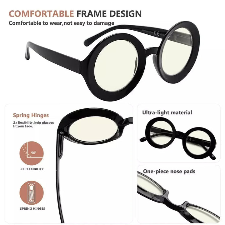 4 Pack Thicker Frame Blue Light Filter Reading Glasses UVR9109
