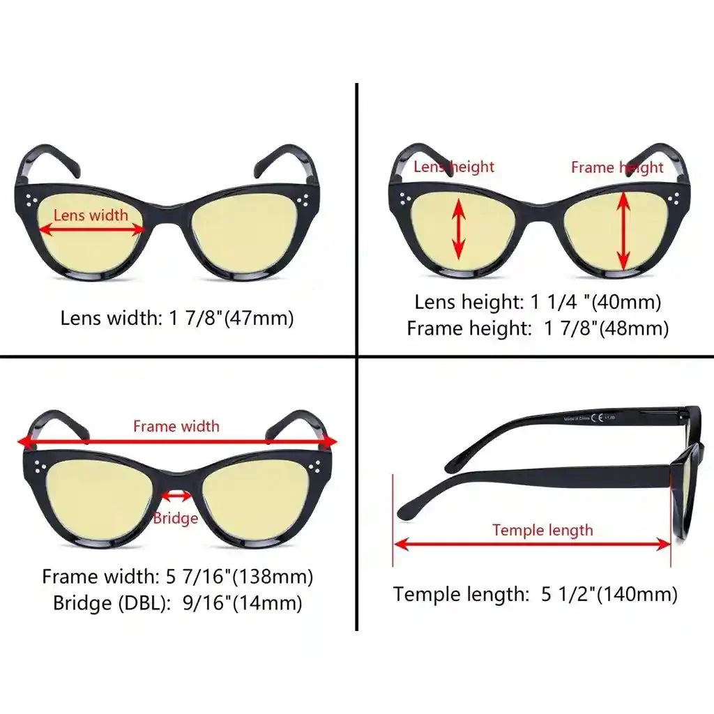 4 Pack Thicker Frame Cat-eye Blue Light Blocking Readers TM9108