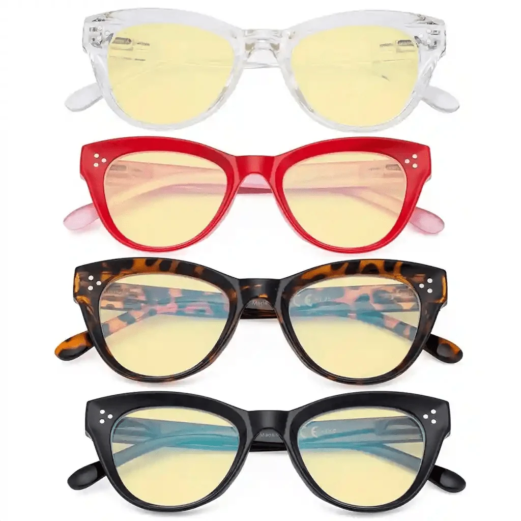 4 Pack Thicker Frame Cat-eye Blue Light Blocking Readers TM9108