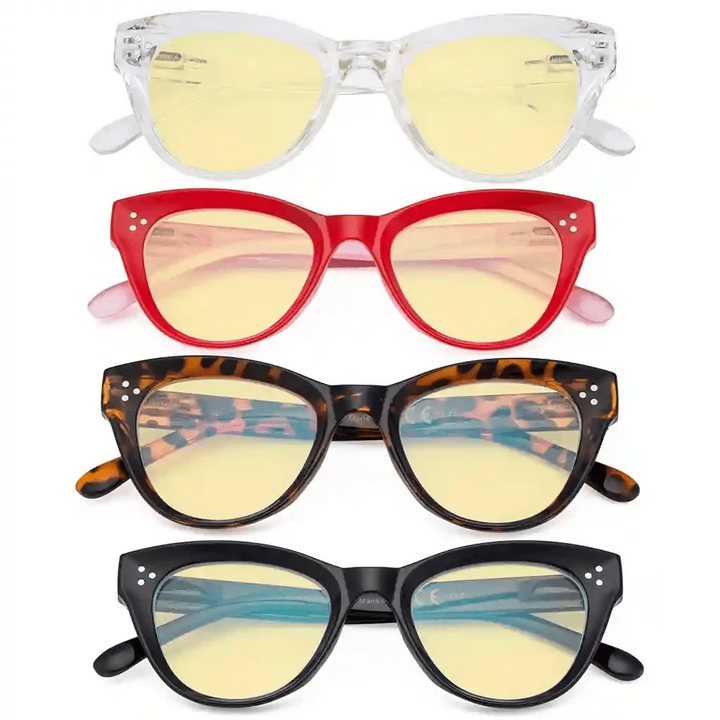 4 Pack Thicker Frame Cat-eye Blue Light Blocking Readers TM9108