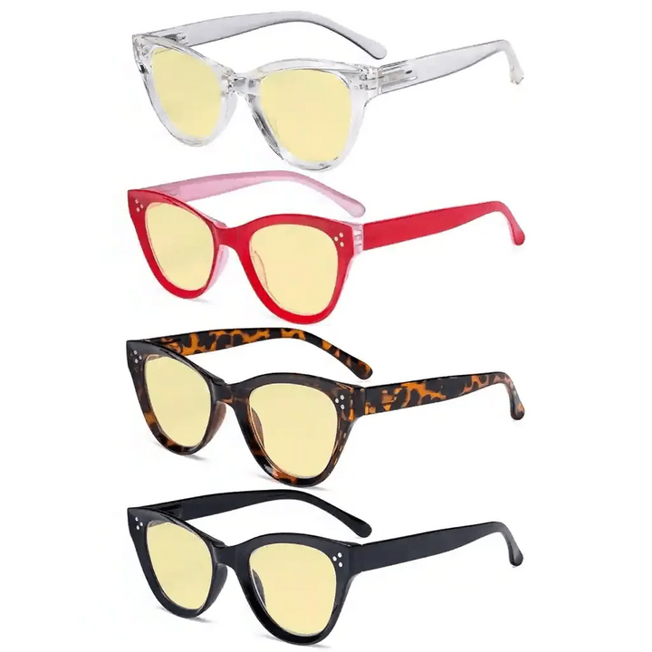 4 Pack Thicker Frame Cat-eye Blue Light Blocking Readers TM9108