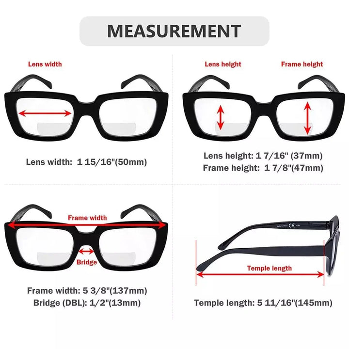 4 Pack Thicker Frame Design Bifocal Reading Glasses BR9107