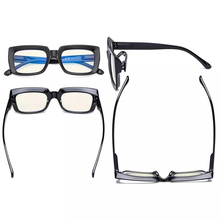 4 Pack Thicker Frame Design Blue Light Filter Reading Glasses UVR9107
