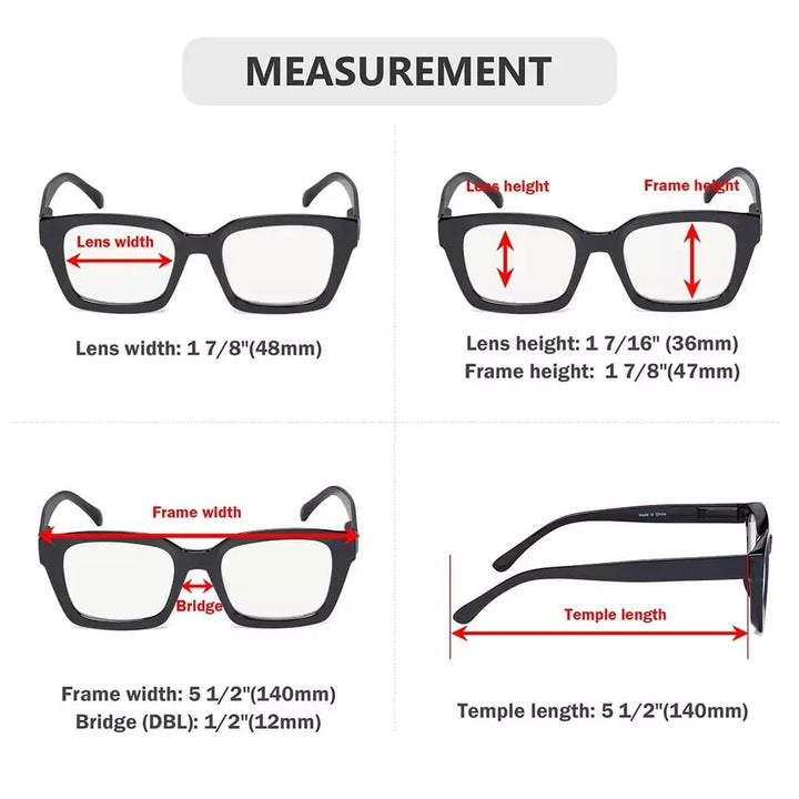 4 Pack Thicker Frame Progressive Multifocus Readers M9106