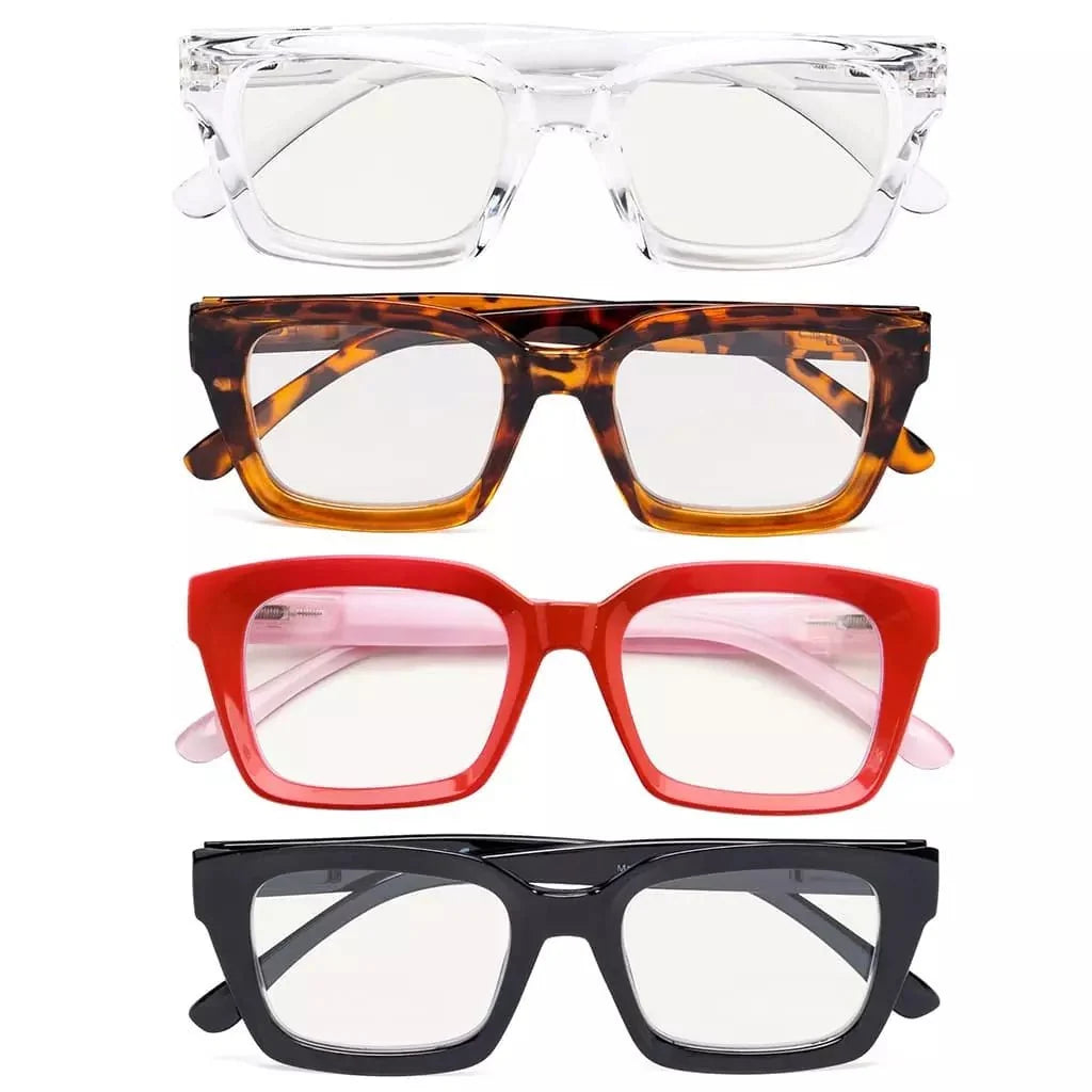 4 Pack Thicker Frame Progressive Multifocus Readers M9106