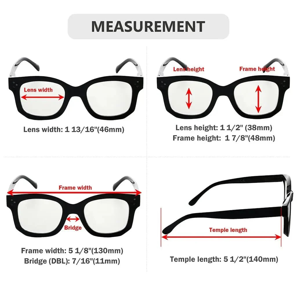 4 Pack Thicker Frame Progressive Multifocus Reading Glasses M2002