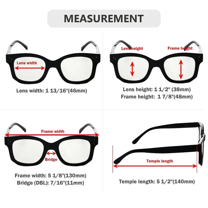 4 Pack Thicker Frame Progressive Multifocus Reading Glasses M2002