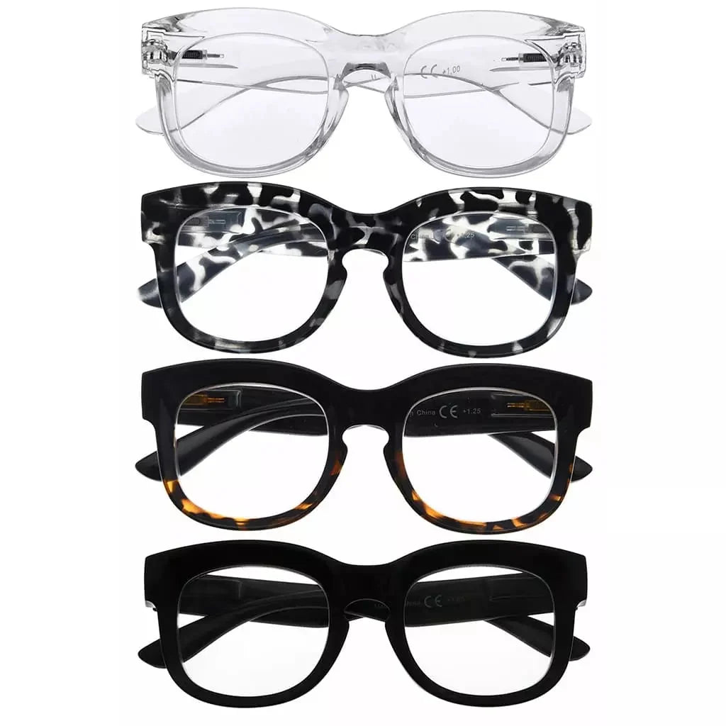 4 Pack Thicker Frame Reading Glasses Chic Eyeglasses R2013